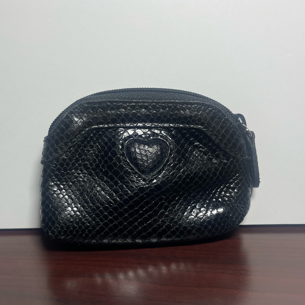 VINTAGE - Brighton Change Purse Black Snakeskin